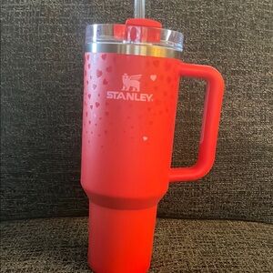Stanley Red Tumbler with Heart Design